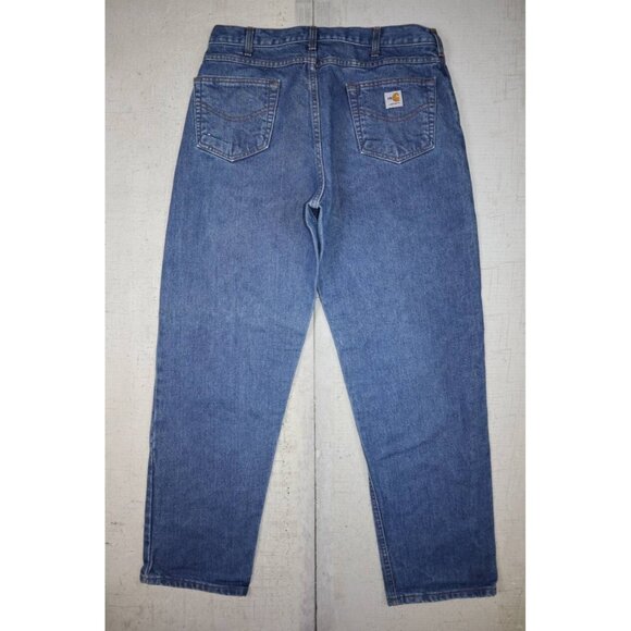 Carhartt FR Flame Resistant Denim Work Jeans Blue 38x34 FRB160 Made Mexico - Picture 2 of 7